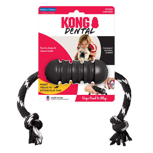 Kong - Extreme Dental | Jouet avec corde pour chien