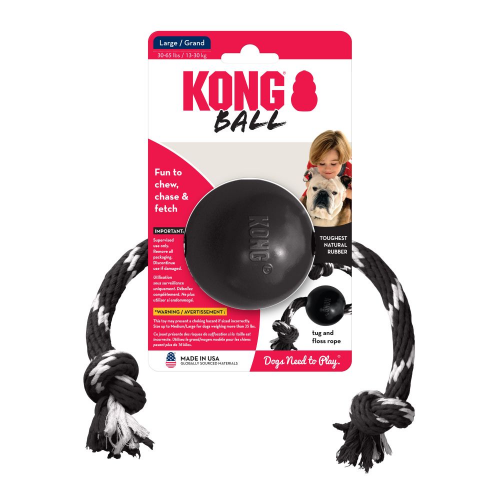 Kong - Extreme | Balle avec corde pour chien | Grand