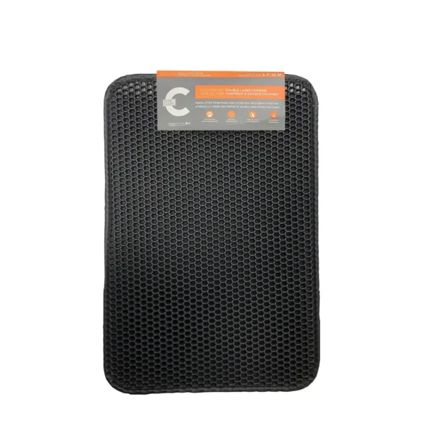 Cloe e Cluzo - Tapis de litière noir pour chat | Double couches