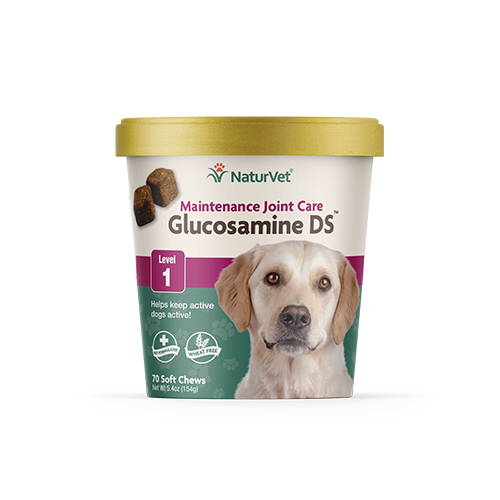 NaturVet - Glucosamine DS - Niveau 1 | 70 comprimés à croquer - Chien