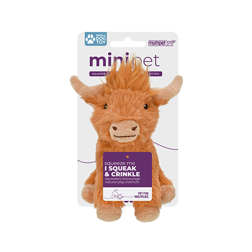Multipet -  Jouet pour chien Vache Highland Assortie Marron et crème | 5"