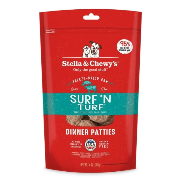 Stella & Chewy's repas lyophilisé pour chien Terre & Mer