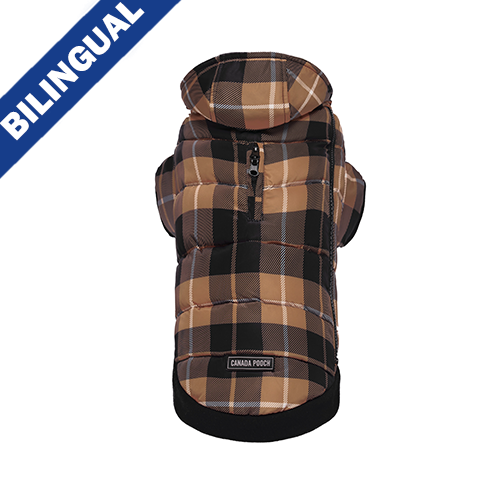 Canada Pooch - Manteau d'hiver matelassé | Carreaux bruns