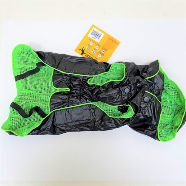 Hunter - Manteau pour chien hydrofuge, coupe-vent à capuchon | Noir et vert fluo