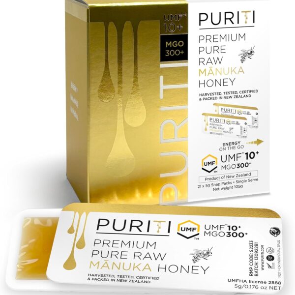 Puriti - Miel de Manuka | Paquet individuel 5g | 10+ UMF | 300+MGO