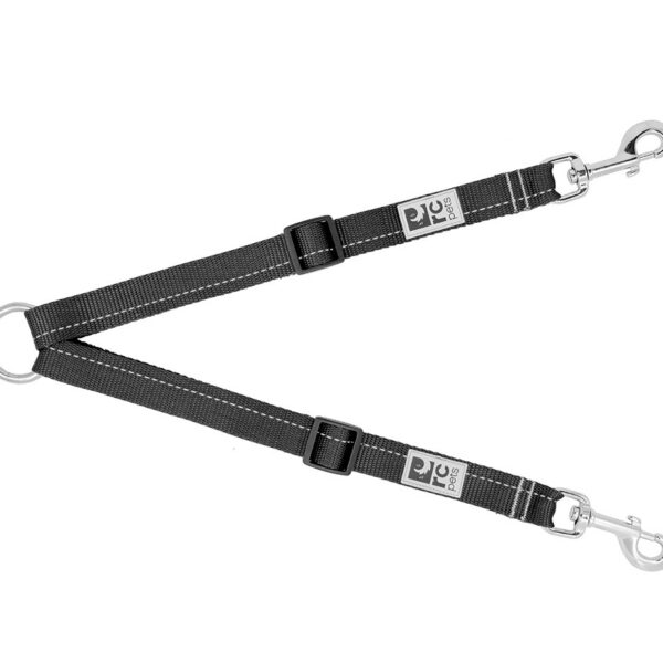 Rc Pets - Coupleur ajustable pour laisse | Noir avec bande réfléchissante