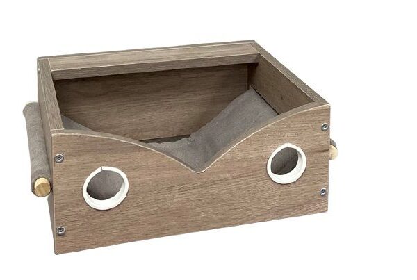 Bud'z Perchoir Mural - Cabine, Gris 40x33x15cm