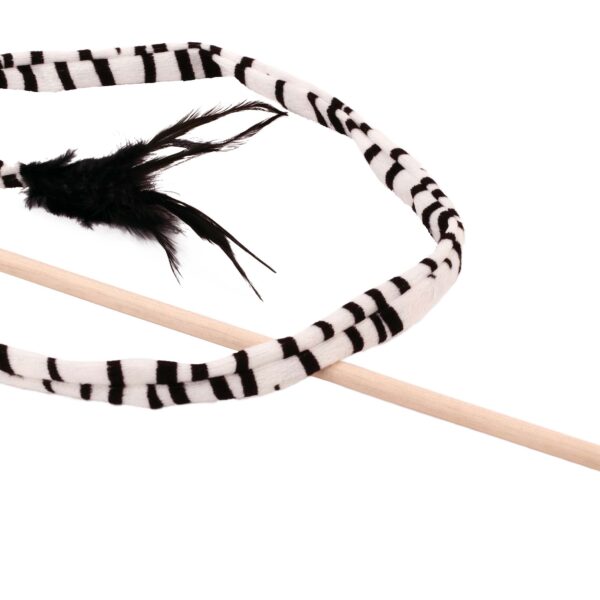 Bud'z Jouet Pour Chat - Serpentin 114cm Sur Bâton 42cm, Zébré