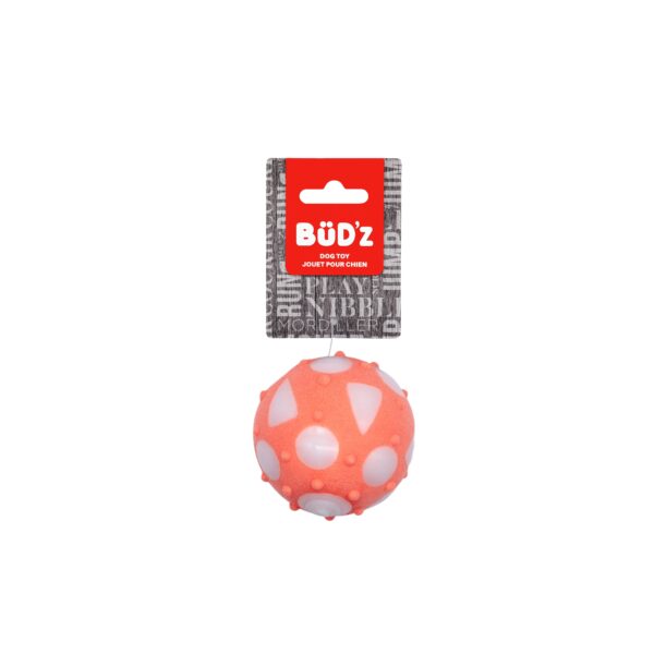 Bud'z Jouet En Caoutchouc Pour Chien - Balle Pleine, Grande, Corail 7.5cm