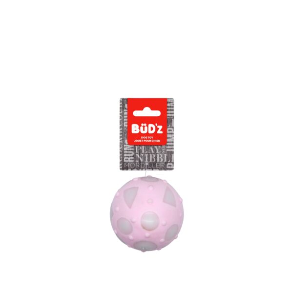 Bud'z Jouet En Caoutchouc Pour Chien - Balle Pleine, Grande, Rose 7.5cm