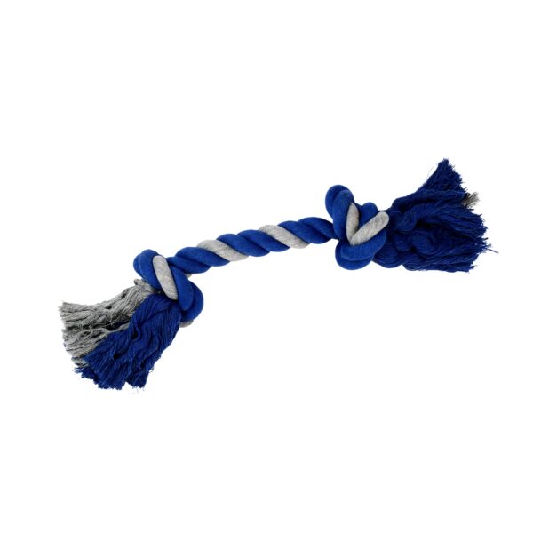 Bud'z Jouet De Corde Pour Chien, Avec 2 Noeuds - Large, Gris Et Bleu 50cm