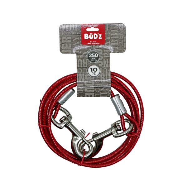 Bud'z Câble D'attache 10' / 3m (pour Chiens Jusqu'à 250 Lb)