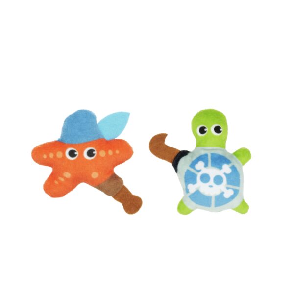 Bud'z jouet pour chat - Duo de Pirate étoilé & Tortue avec herbe à chat | 8cm