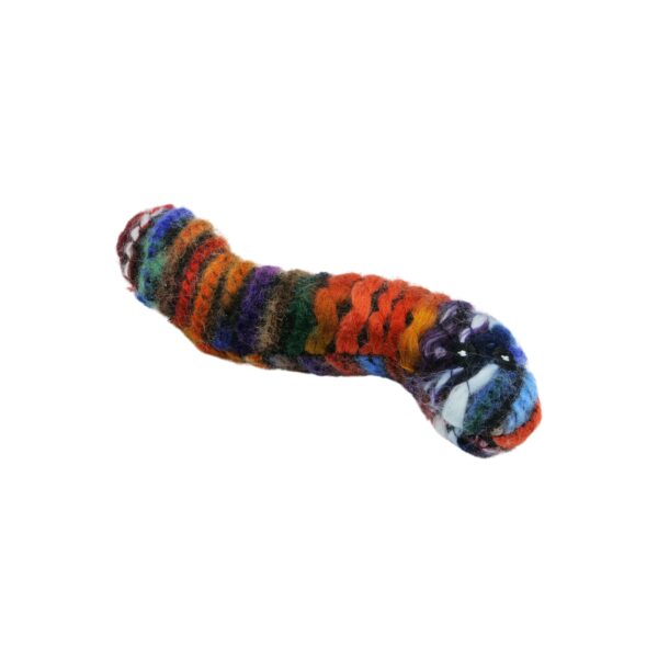 Bud'z Jouet pour Chat - Ver en Laine avec herbe à Chat - | Multicolore 12.5cm