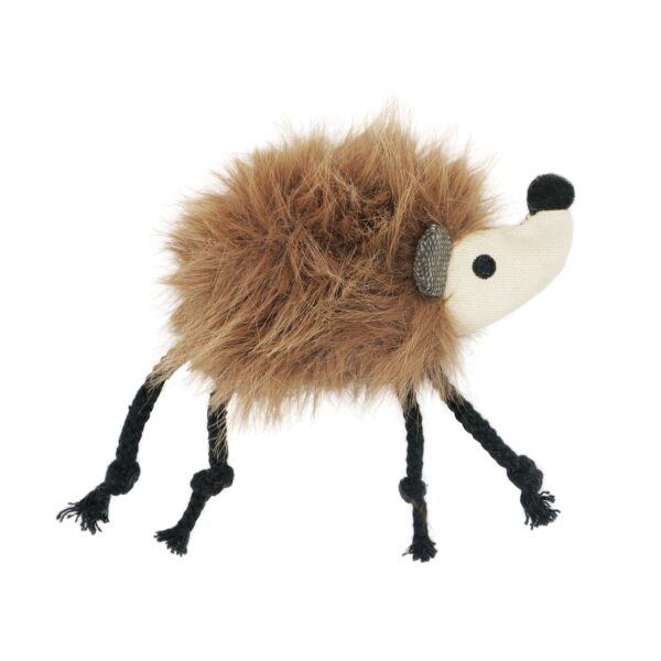 Bud'z Jouet Pour Chat - Hérisson soyeux avec pochette et herbe à chat insérée |  23cm