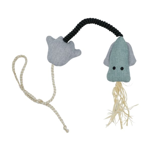 Bud'z Jouet Pour Chat - Calmar élastique | Tissu recyclé 61cm