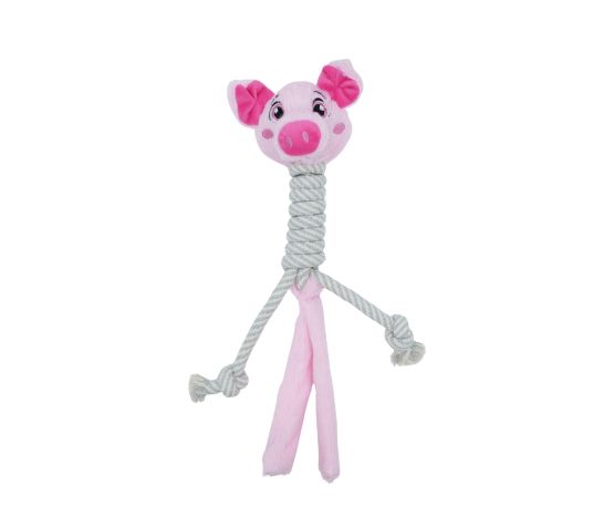 Bud'z - Jouet en peluche avec corde pour chien | Cochon à long cou - 45cm