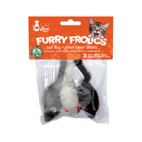 Furry Frolics - Jouet pour chats, souris à fourrure avec herbe à chat | Paquet de 3