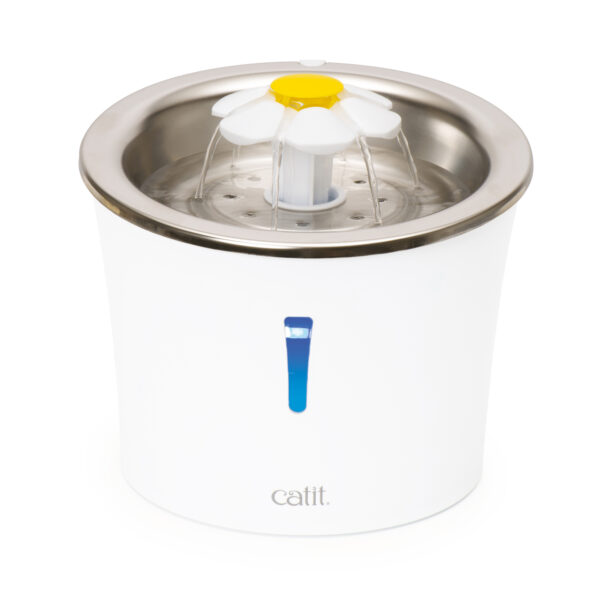 Catit | Abreuvoir avec dessus en acier inoxydable et fleur