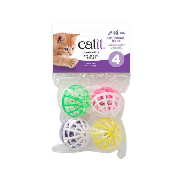 Catit | Balles en plastique avec grelot - Paquet de 4