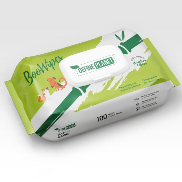Define Planet "boowipes" - Lingettes en fibre de bambou, soins des oreilles - pqt 100