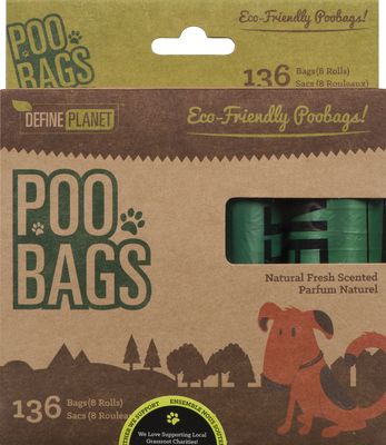 Define Planet - Recharge de 8 rouleaux de 17 "poop Bags" - 136 Sacs