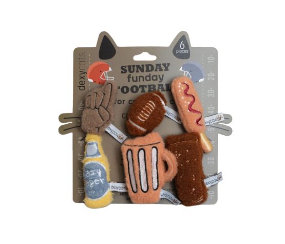 Dexypaws - Jouet en peluche pour chat | Ensemble de 6 jouets sur le thème du football