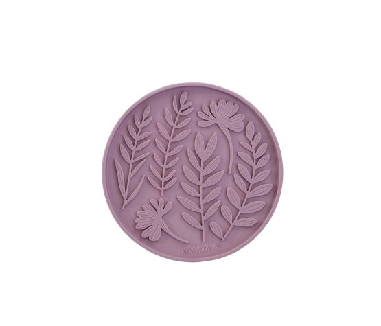 Dexypaws - Tapis De Léchage Stimulant En Forme De Cercle Et Motifs De Feuillage | Rose Poudré – Image 2