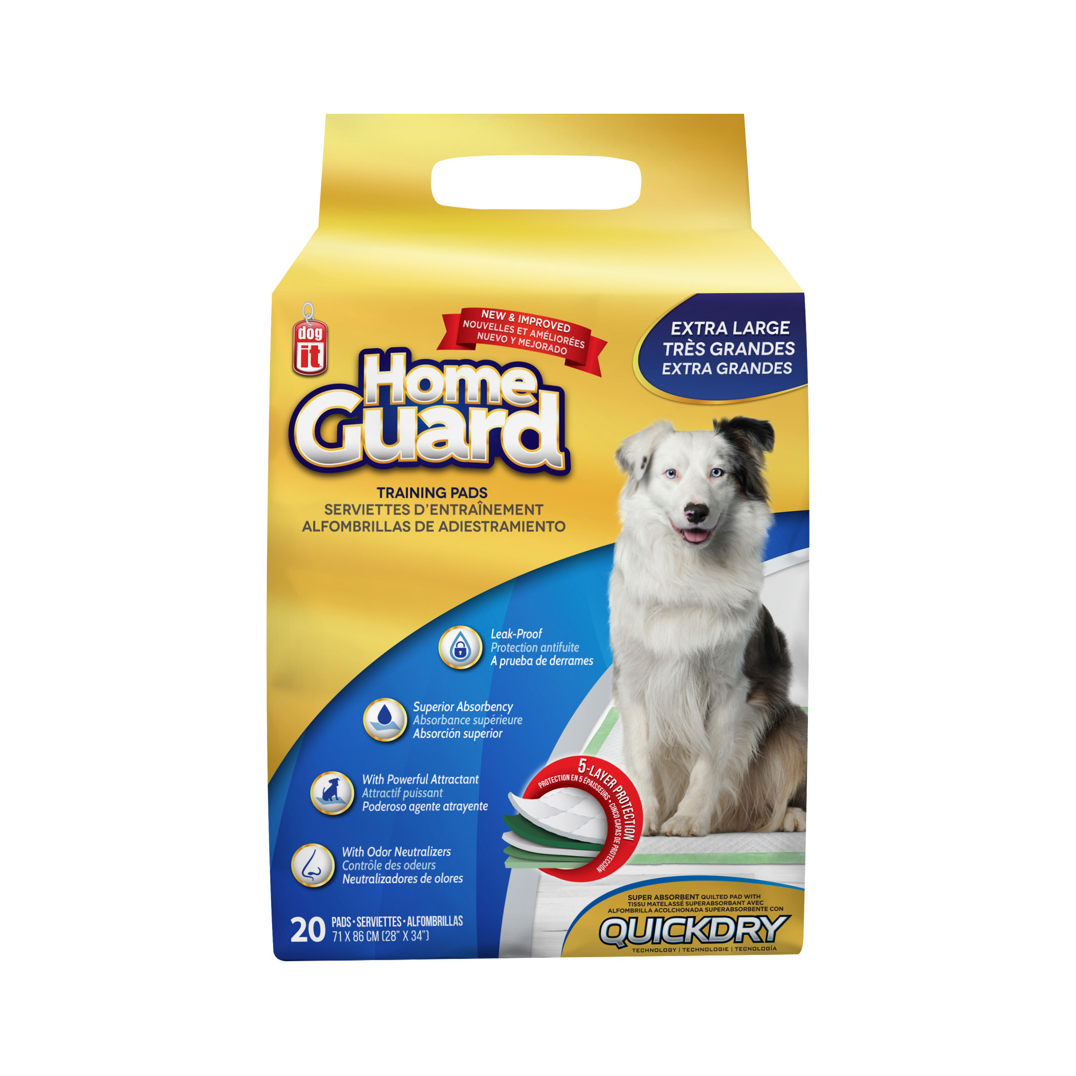 Dogit Tapis d'entraînement pour chien - XL - Lot de 20