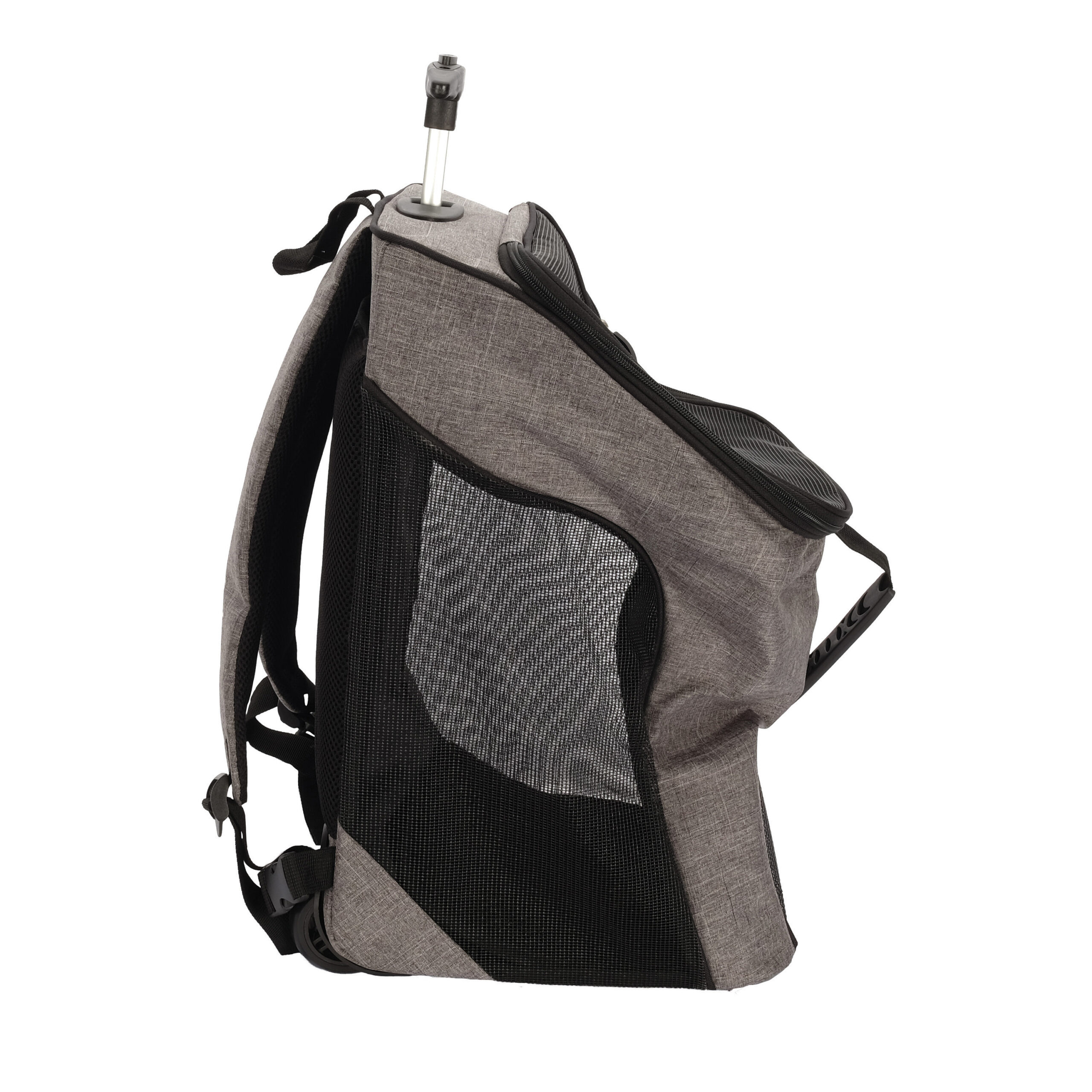 Dogit Explorer Sac à dos/porte-bébé 2 en 1 à roulettes Support souple - Gris – Image 2