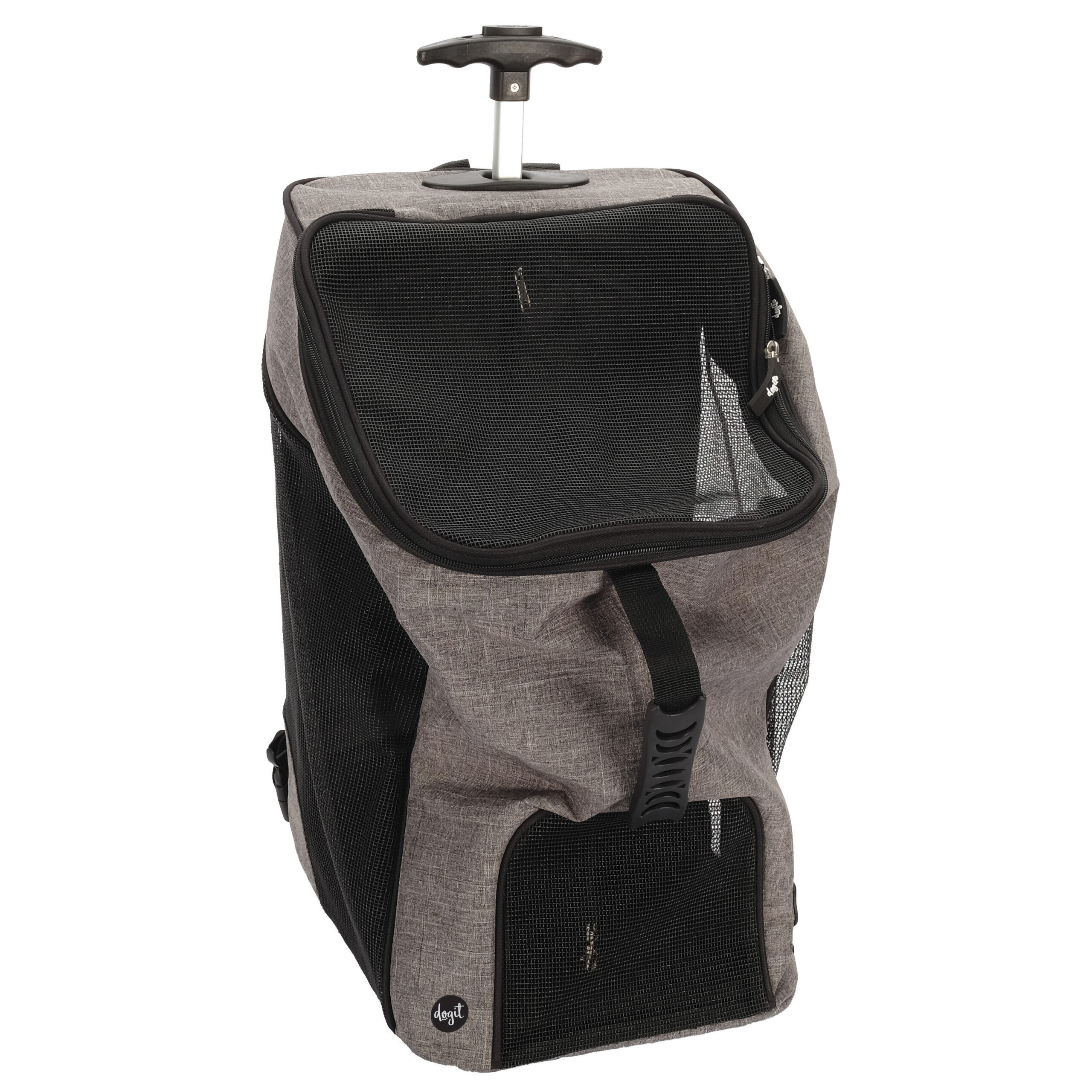 Dogit Explorer Sac à dos/porte-bébé 2 en 1 à roulettes Support souple - Gris