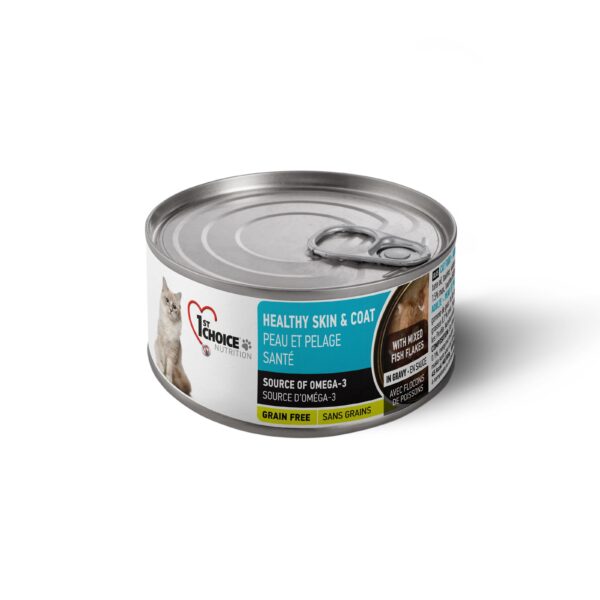 1st choice conserve flocon de poisson peau & pelage chat 85g