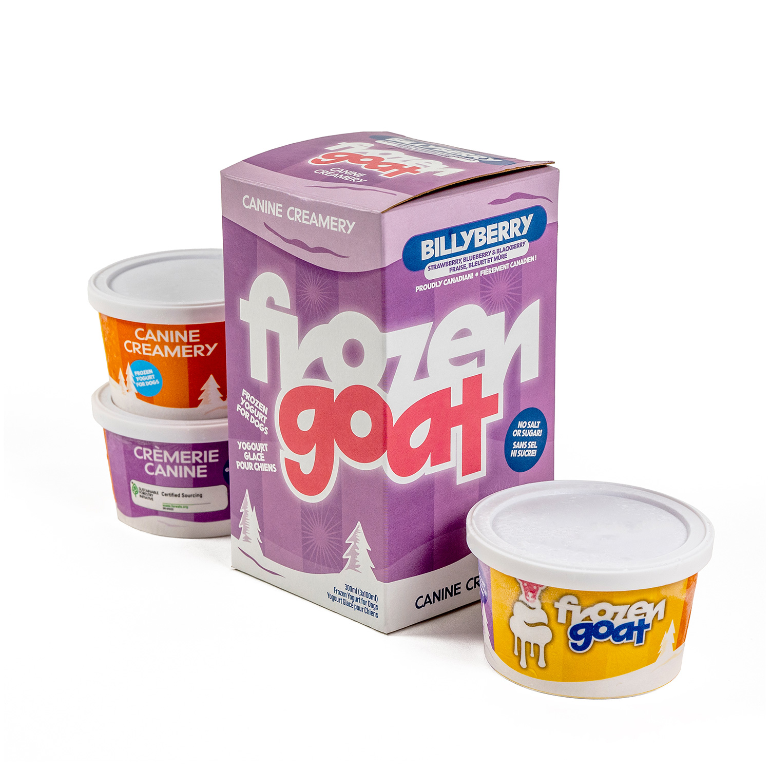 Big Country Raw - Yogourt de lait de chèvre glacé | Billyberry (fraise/bleuet/mûre) - 300 ml – Image 2