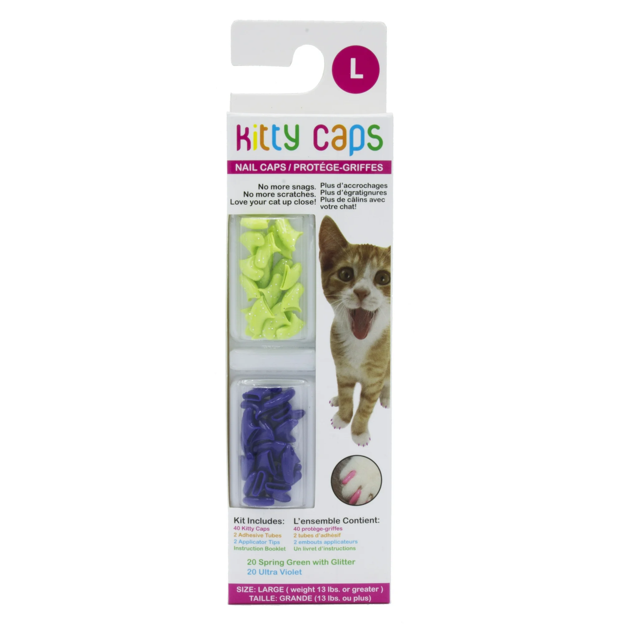 Kitty Caps - Cache-griffes pour chats | Vert et violet