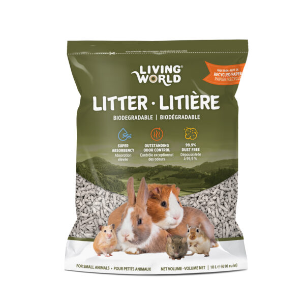 Living World - Litière de papier journal recyclé | Biodégradable non coloré - 10L