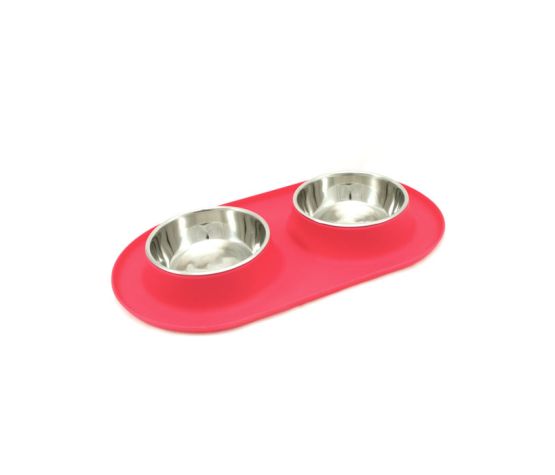 Messy Mutts - Bol en inox avec base en silicone
