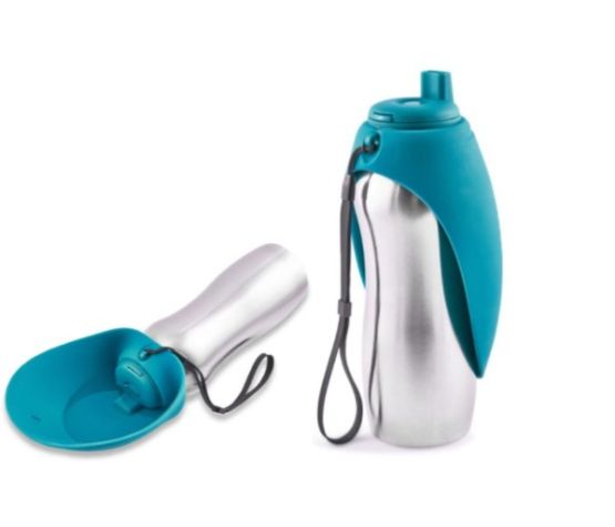 Messy Mutts - Abreuvoir de voyage en acier inoxydable