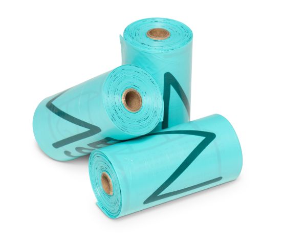 Messy Mutts - Sacs de ramassage biorecyclés - (16) rouleaux de recharge - Poop bags