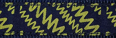 Hunter - Collier Nylon - Chien | 3/8" x 6"-9" - Marin et zig zag vert