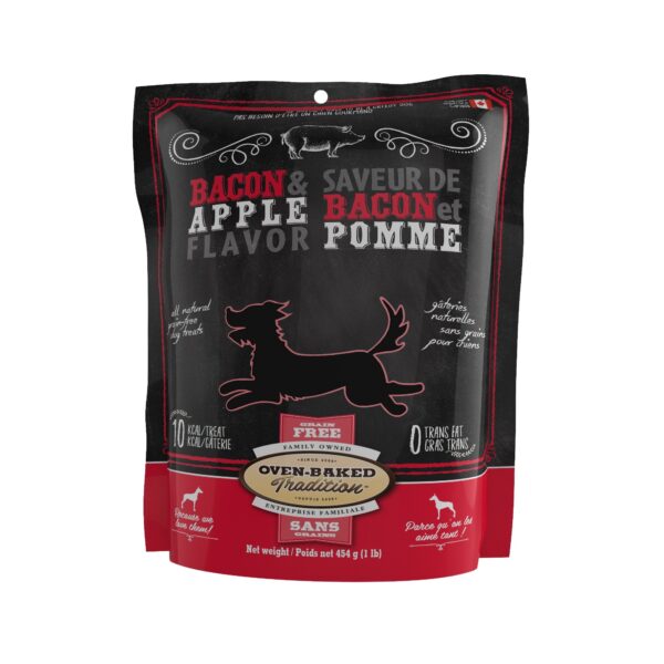 Oven Baked Tradition Gâteries Pour Chien, Sans Grains, Biscuits Bacon Et Pommes 454g