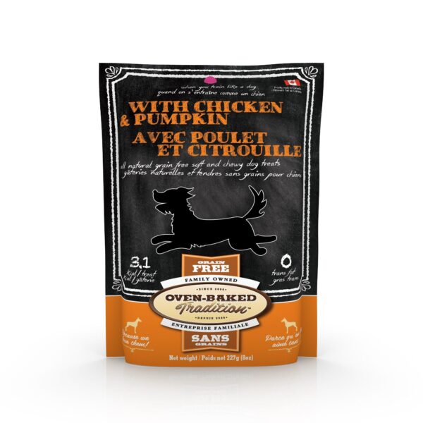 Oven Baked Tradition Gâteries Pour Chien, Tendres au Poulet et citrouille 8oz