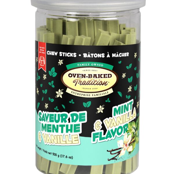 Oven Baked Tradition Gâteries Pour Chien, Bâtons à Mâcher, Menthe Et Vanille 500g