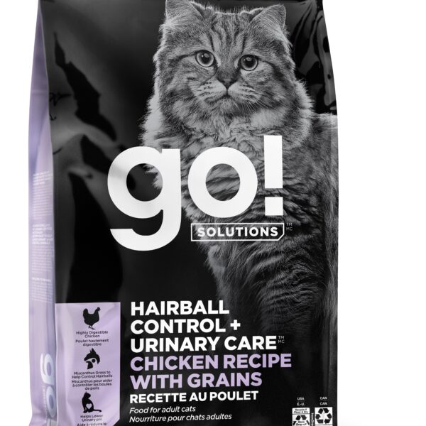 Petcurean Go! Contrôle des boules de poils et soins urinaires pour chat poulet