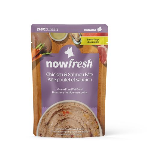 Petcurean Now Fresh - Nourriture humide sans grains pour chien âgé | Pâté poulet & saumon 2.8 oz