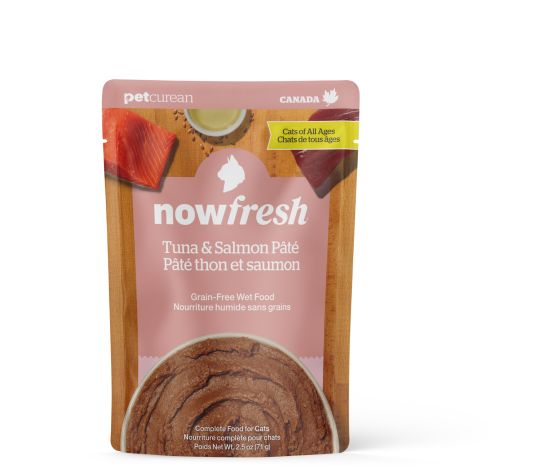 Petcurean Now Fresh - Nourriture humide sans grains pour chat | Pâté thon & saumon 2.5 oz