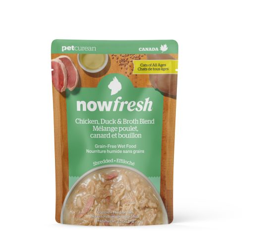 Petcurean Now Fresh - Nourriture humide sans grains pour chat | Poulet, canard & bouillon 2.5 oz