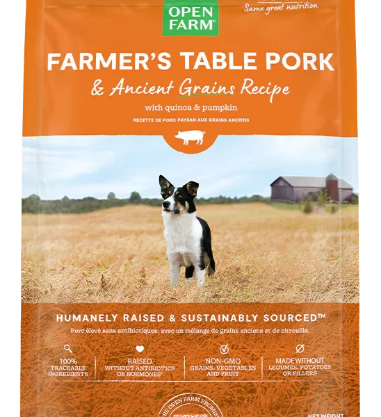 Open Farm pour chien aux grains anciens porc