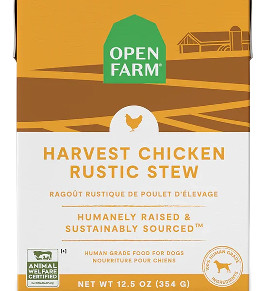 Open Farm - Conserve pour chien | Ragoût rustique de poulet d'élevage - 12.5 oz
