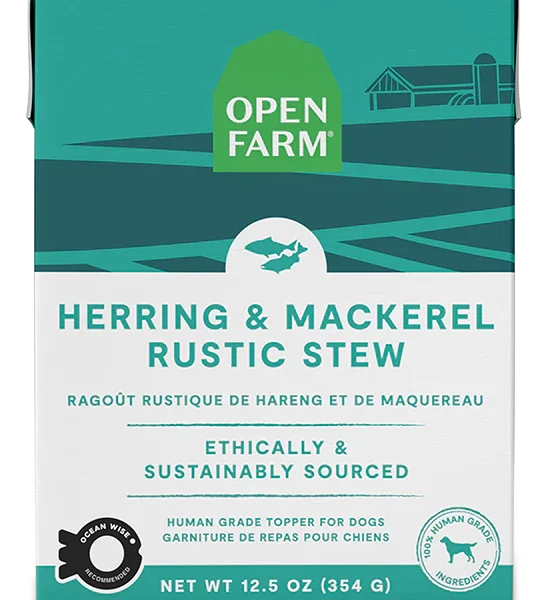 Open Farm - Conserve pour chien | Ragoût rustique de hareng et de  maquereau - 12.5 oz