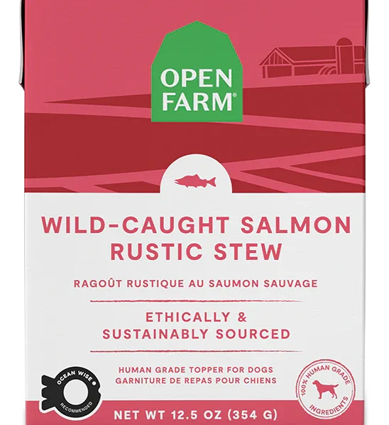 Open Farm - Conserve pour chien | Ragoût rustique au saumon sauvage - 12.5 oz